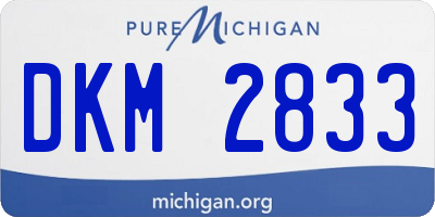 MI license plate DKM2833