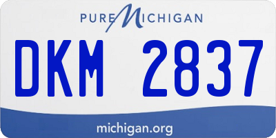 MI license plate DKM2837