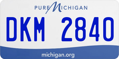 MI license plate DKM2840