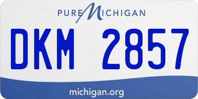MI license plate DKM2857