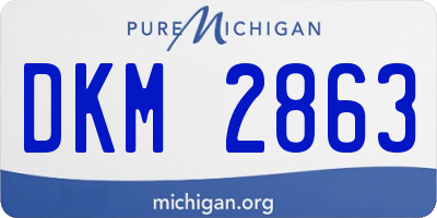 MI license plate DKM2863