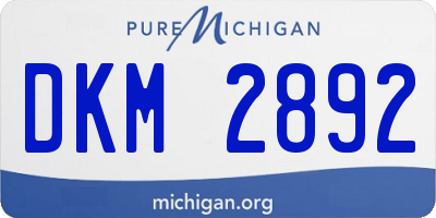MI license plate DKM2892