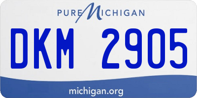 MI license plate DKM2905