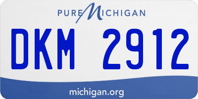 MI license plate DKM2912