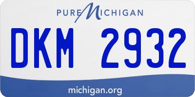 MI license plate DKM2932