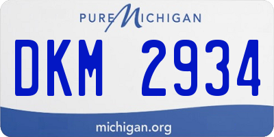MI license plate DKM2934