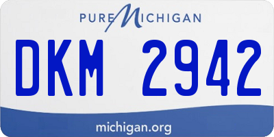 MI license plate DKM2942