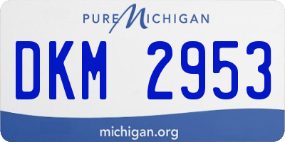MI license plate DKM2953