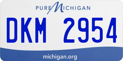 MI license plate DKM2954