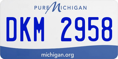 MI license plate DKM2958