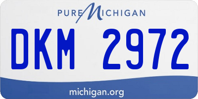 MI license plate DKM2972