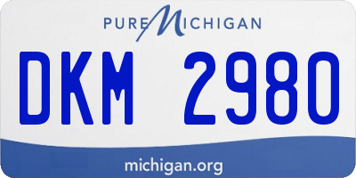 MI license plate DKM2980