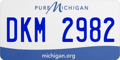 MI license plate DKM2982