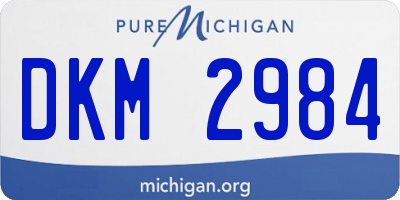 MI license plate DKM2984
