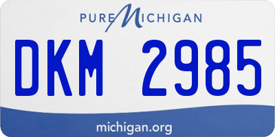 MI license plate DKM2985