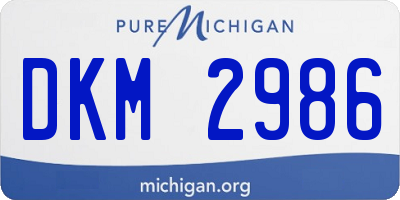 MI license plate DKM2986