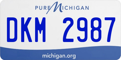 MI license plate DKM2987
