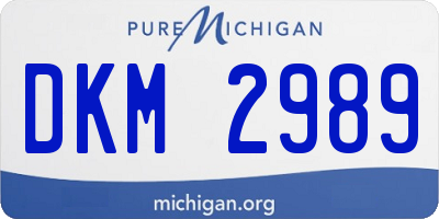 MI license plate DKM2989