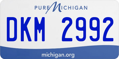 MI license plate DKM2992