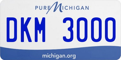 MI license plate DKM3000