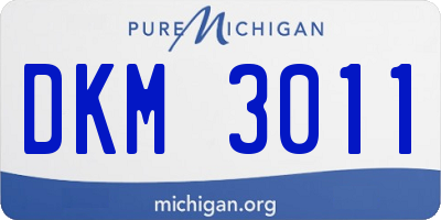 MI license plate DKM3011