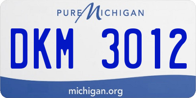 MI license plate DKM3012