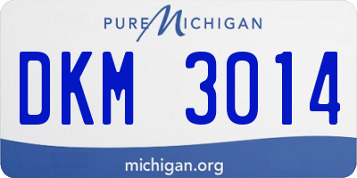MI license plate DKM3014