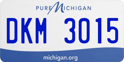 MI license plate DKM3015