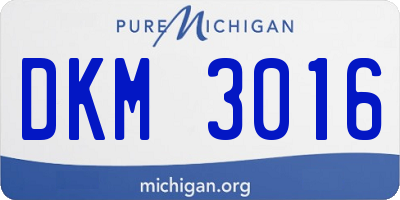 MI license plate DKM3016