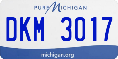 MI license plate DKM3017