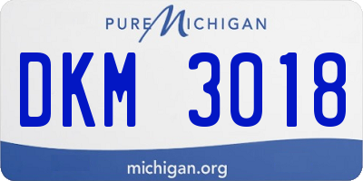 MI license plate DKM3018