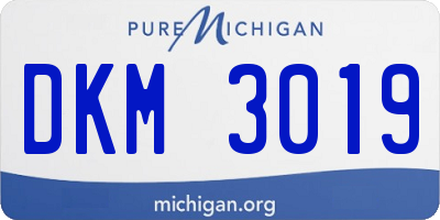 MI license plate DKM3019