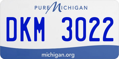 MI license plate DKM3022