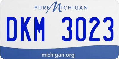 MI license plate DKM3023