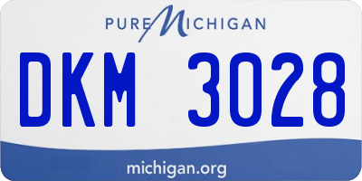 MI license plate DKM3028