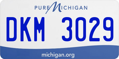 MI license plate DKM3029