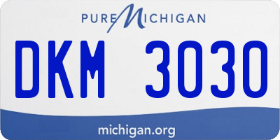 MI license plate DKM3030