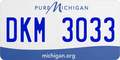 MI license plate DKM3033
