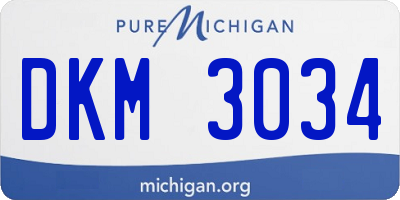 MI license plate DKM3034