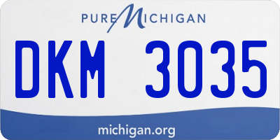 MI license plate DKM3035