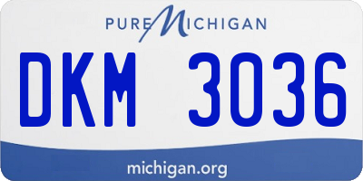 MI license plate DKM3036