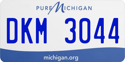 MI license plate DKM3044