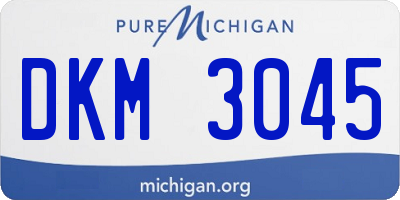 MI license plate DKM3045