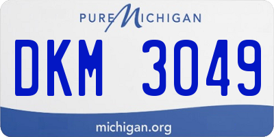 MI license plate DKM3049