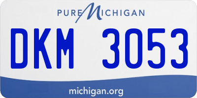 MI license plate DKM3053