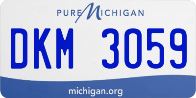 MI license plate DKM3059