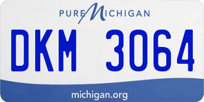 MI license plate DKM3064