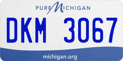 MI license plate DKM3067