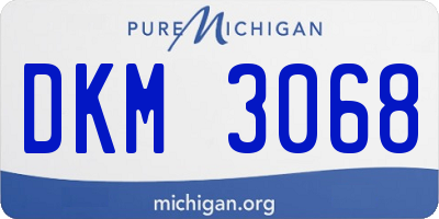 MI license plate DKM3068
