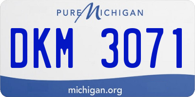 MI license plate DKM3071